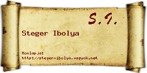 Steger Ibolya névjegykártya